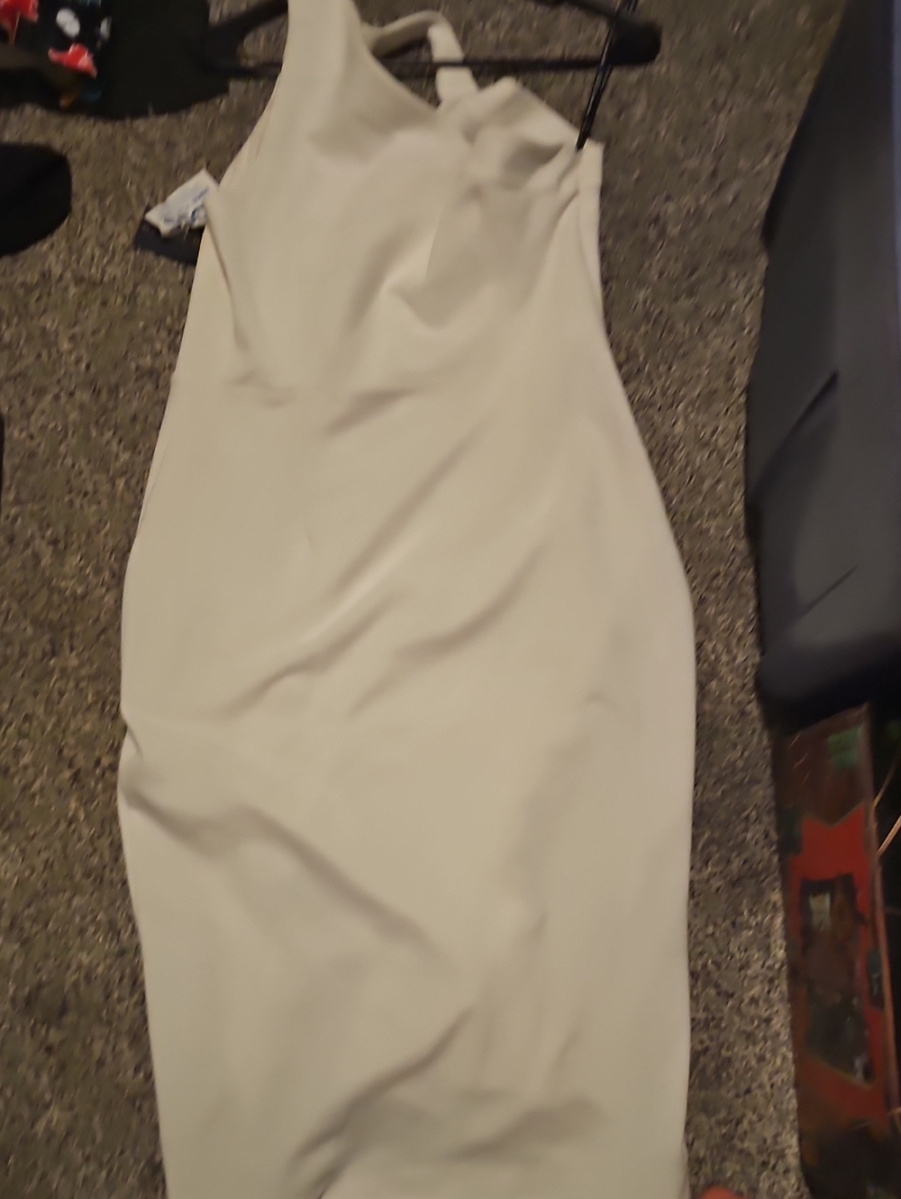 BCBGMaxAzria One-Shoulder Cream Sheath Dress